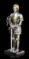 Zinn Ritter Figur mit Schwert und Armbrust