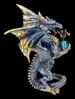 Dragon Figurine - Sapphire Blue Orb Guard