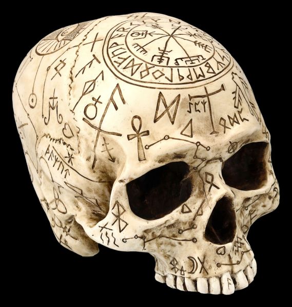 Totenkopf - Ritualschädel mit Symbolen