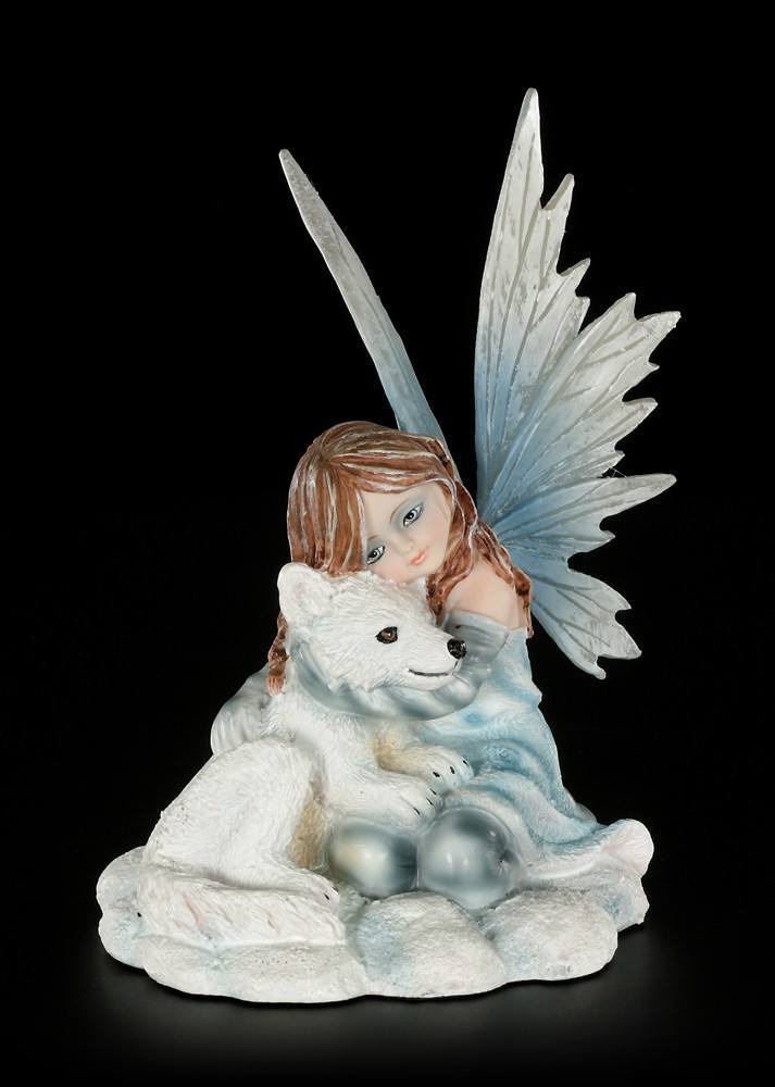 Fairy Figurine - Bigesia with Baby Wolf