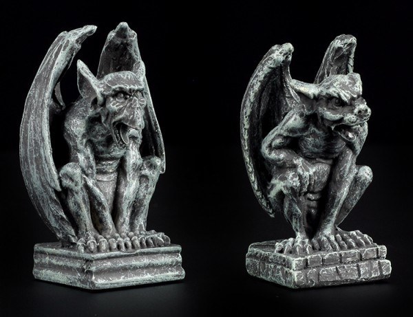 Gargoyle Figur Büste Handyhalter ca 13cm hoch Torwächter in schwarz Werwolf 