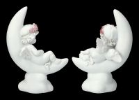 Angel Figurines - Cherubs on Moons Set of 2