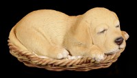 Dog in Basket Figurine - Labrador