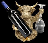 Highland Cow Wine Bottle Holder – Gold-coloured