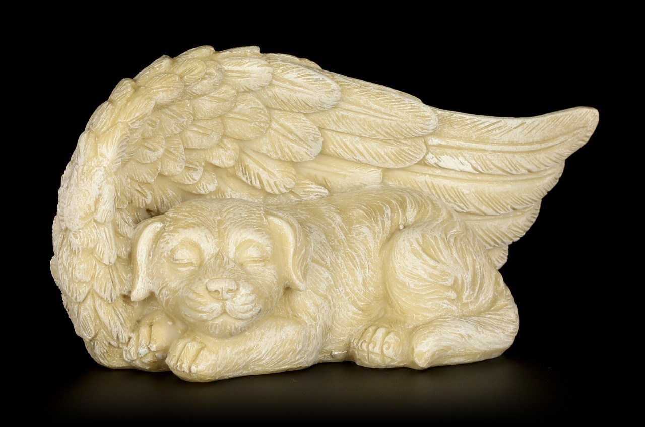 Dog Figurine - Guarded by Angels