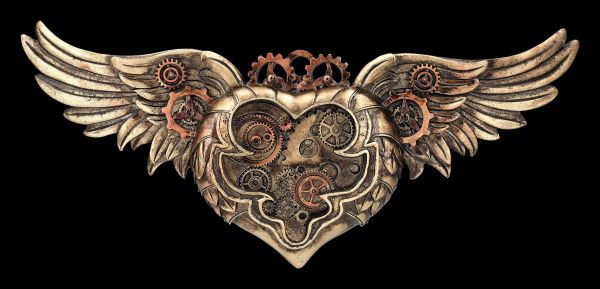 Wanddeko Steampunk - Geflügeltes Herz