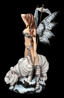 Fairy Figurine - Warrioress with white Tiger