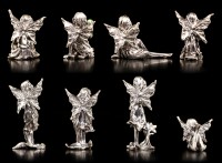 Zinn Elfen Figuren mit Kristallen - 8er Set