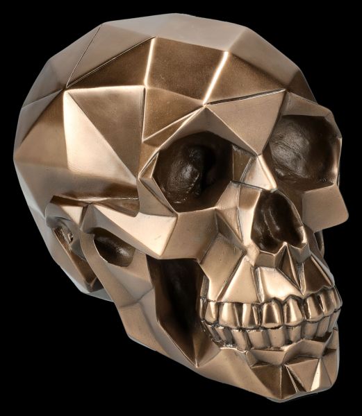 Totenkopf Figur mit Polygonen bronziert