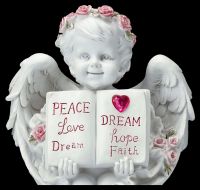 Angel Figurine - Cherub with Book and Heart