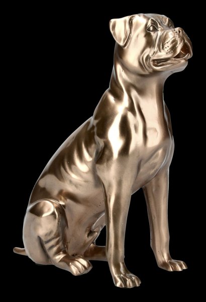 Hunde Figur - Boxer bronziert