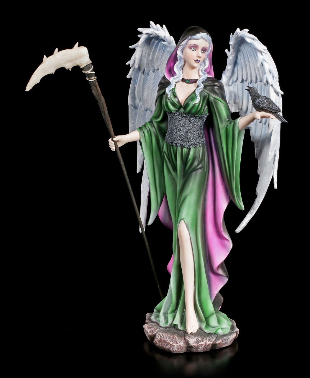 Guardian Angel Figurine - Triza with Scythe and Raven