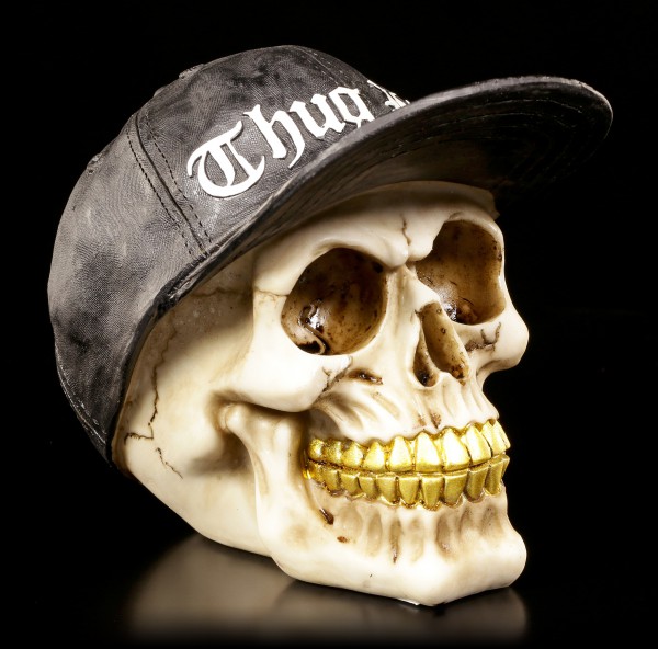 Gangster Totenkopf mit Goldzähnen - Thug Life