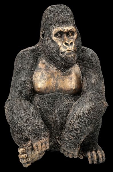 Gorilla Figurine sitting - bronzed
