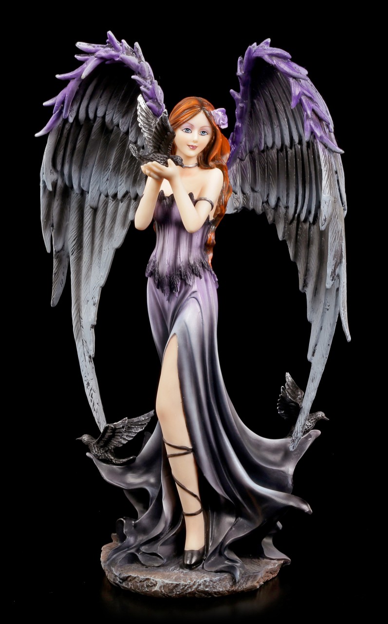 Dark Angel Figurine - Jerathel with Raven