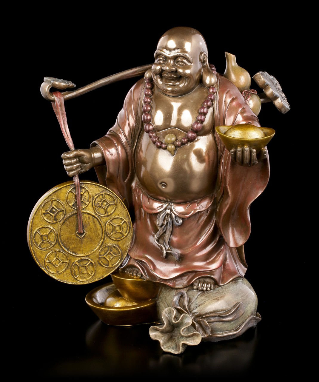 Lucky Buddha Figurine with Goldbag