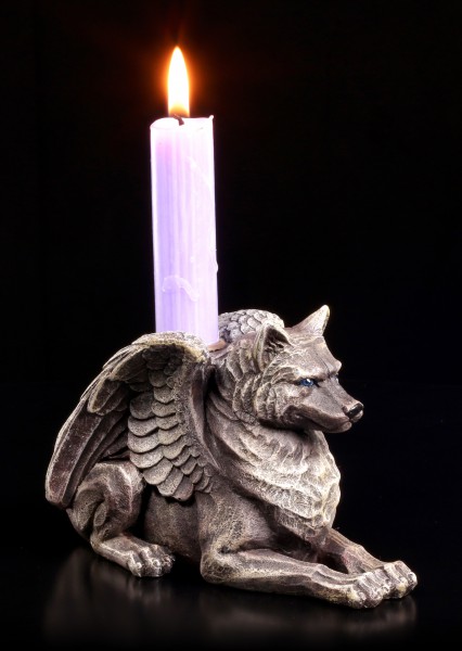 Candle Holder - Wolf Gargoyle