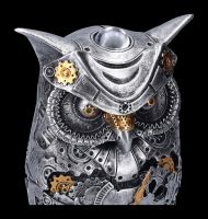 Steampunk Dekofigur - Silberfarbene Eule