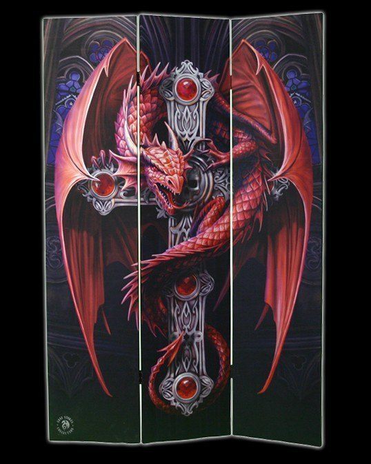 Room Divider - Gothic Guardian by Anne Stokes