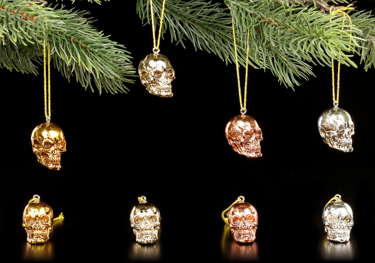 Christmas Tree Decorations - Skulls Set of 8