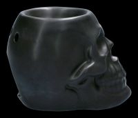 Oil Burner - Black Ceramic Skull