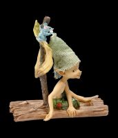 Pixie Kobold Figur mit Maus - Floßfahrt