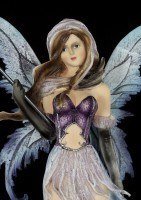 Fairy Figurine - Luna With Moon Bar and Wolf