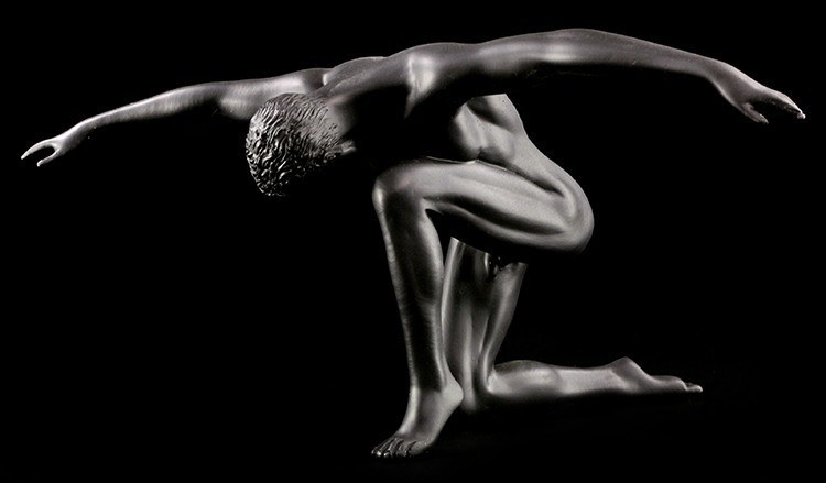 Male Nude Figurine - Tomas black
