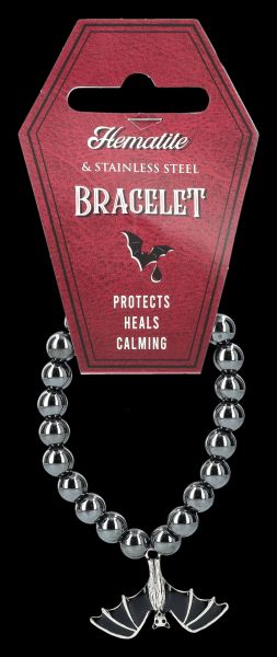 Hematite Bracelet with Stainless Steel Bat