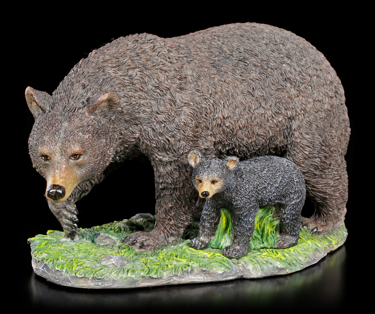 Black Bear Figurine with Cub