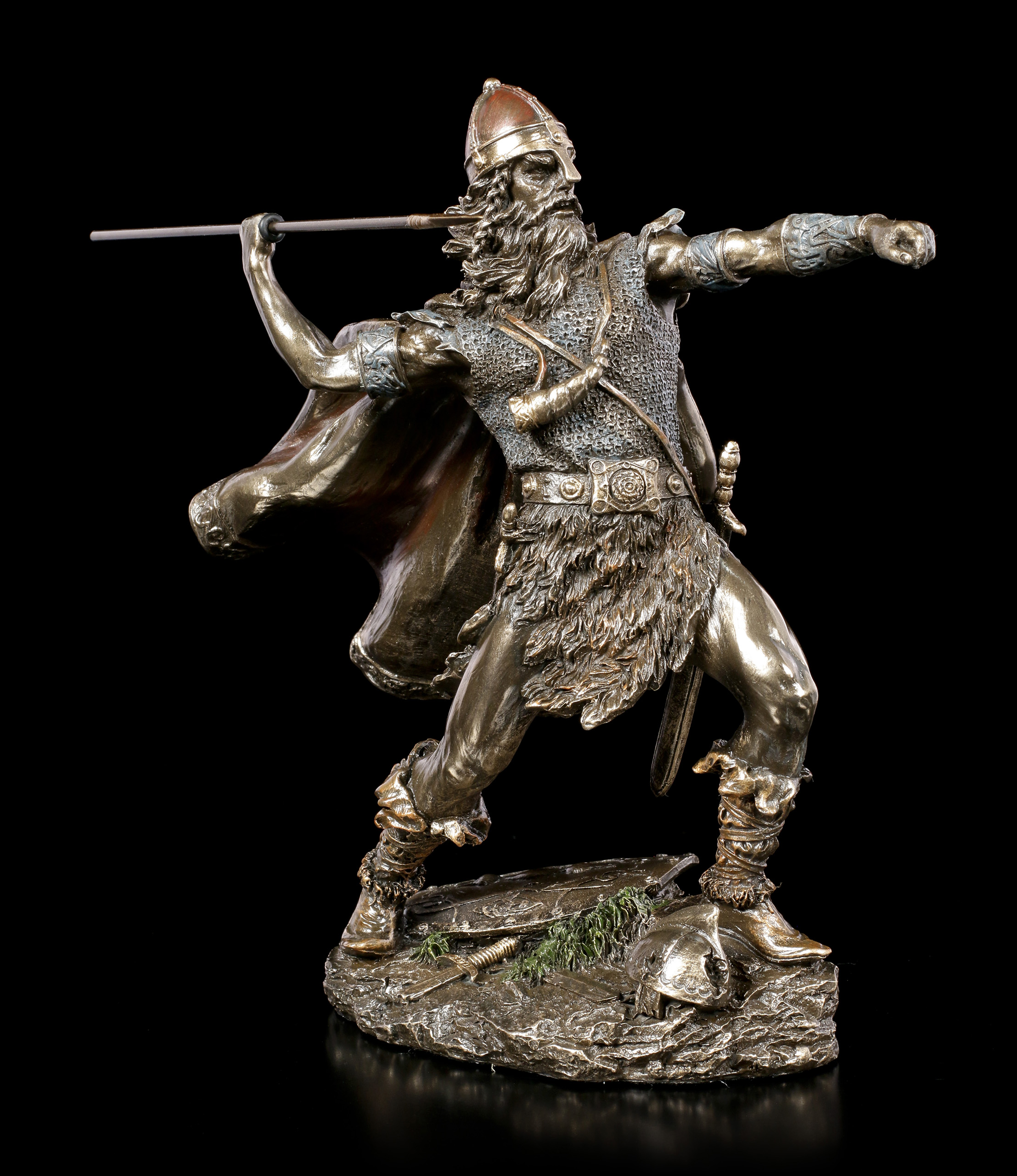 Zinn Wikinger Figur Veronese Sammelfigur Krieger mit Pferd und Axt