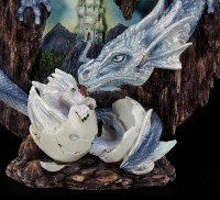 Deco Plate - Dragon Mother with Baby - blue