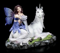Fairy Figurine - Bluestar sits on Unicorn