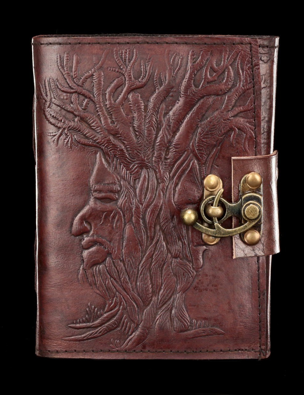 Leder Notizbuch mit Schloss - Tree of Wisdom