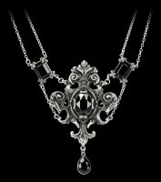 Alchemy Gothic Crystal The Shadow Of Zennor Mermaid Skeleton Gorget Necklace 