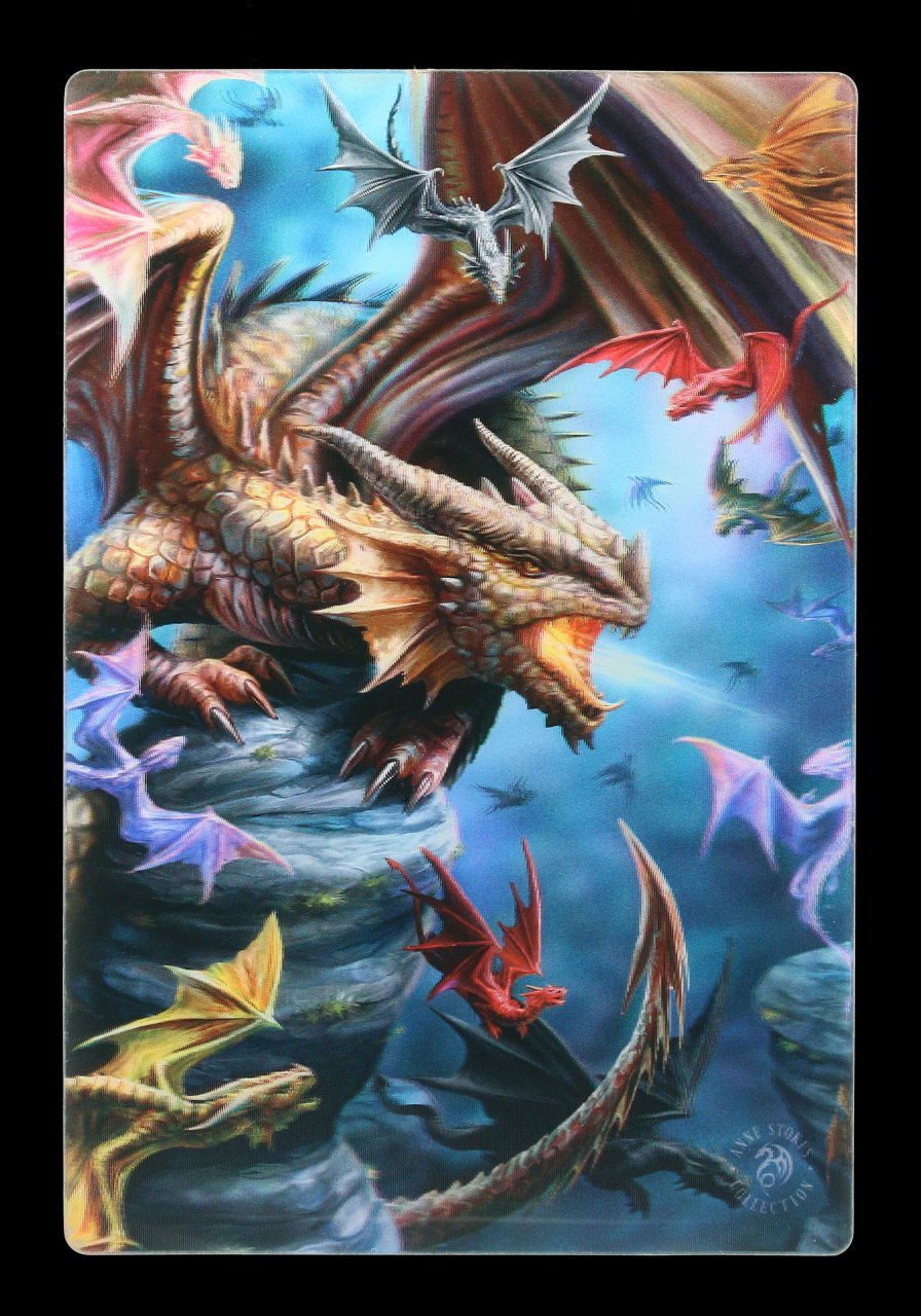 3D Postkarte mit Drachen - Dragon Clan