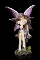 Purple Fairy Figurine - Syna sitting on Stones