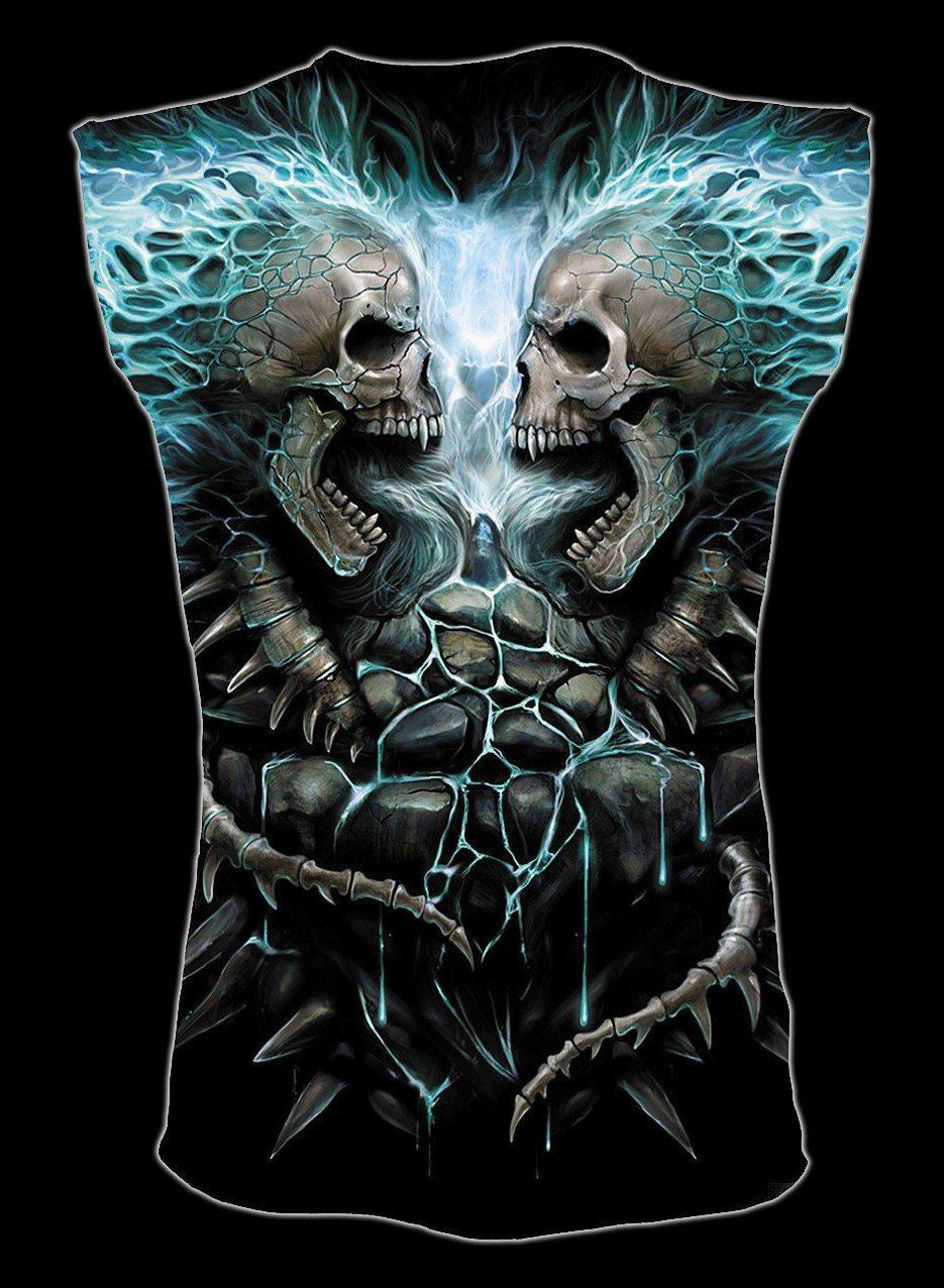 Ärmelloses Shirt Totenkopf - Flaming Spine