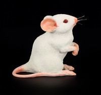 Weisse Maus Figur - sitzend
