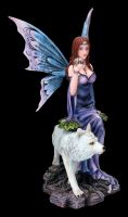 Fairy Figurine - Mystique with Wolf
