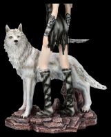 Elfenfigur - Elleth mit weißem Wolf