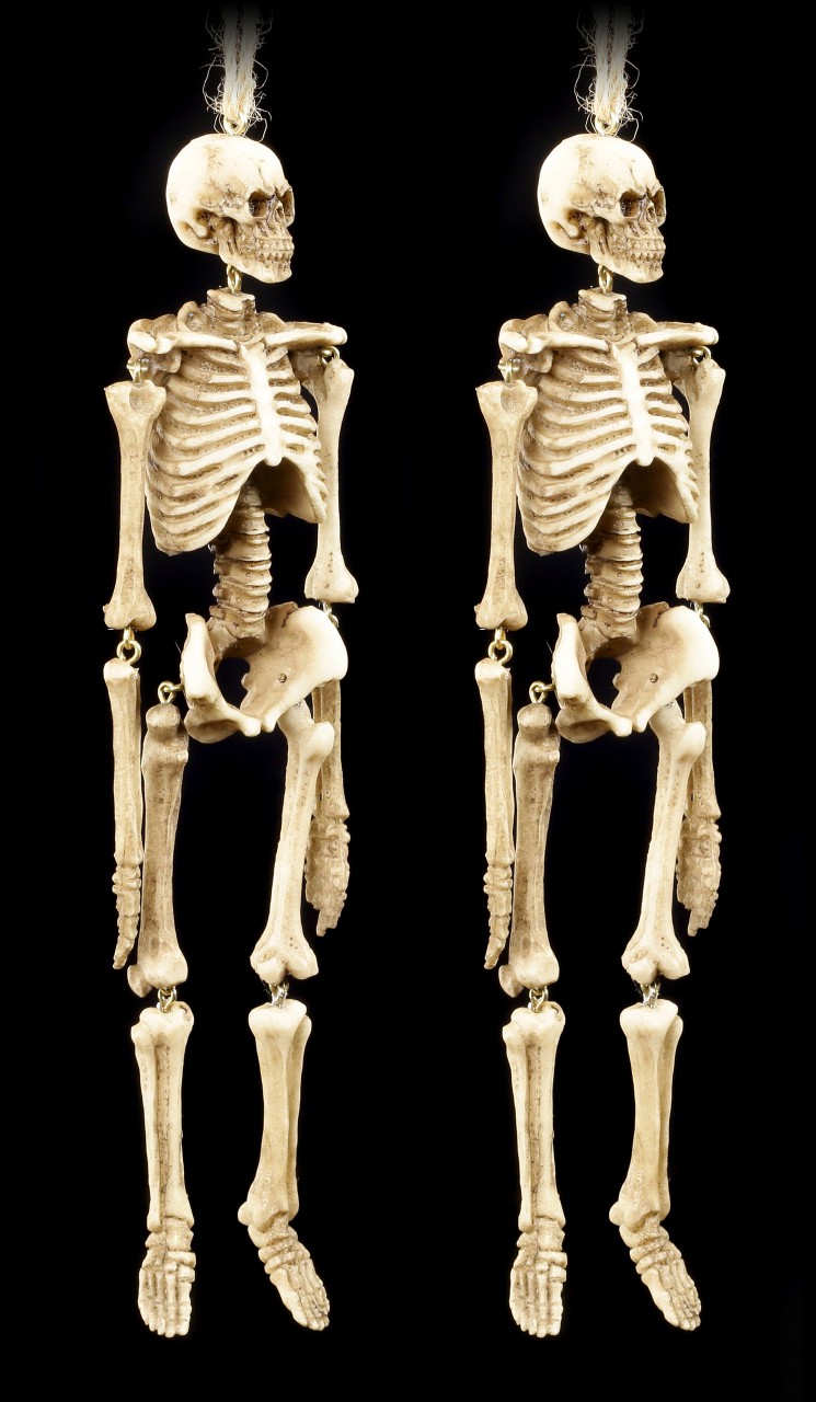 Skelett Figur zum Hängen - 2er Set