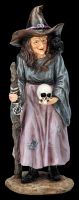 Witch Figurine with Cat and Skull