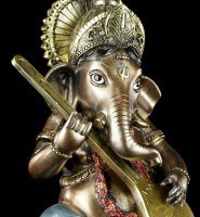Small Ganesha Figurine playing Sitar