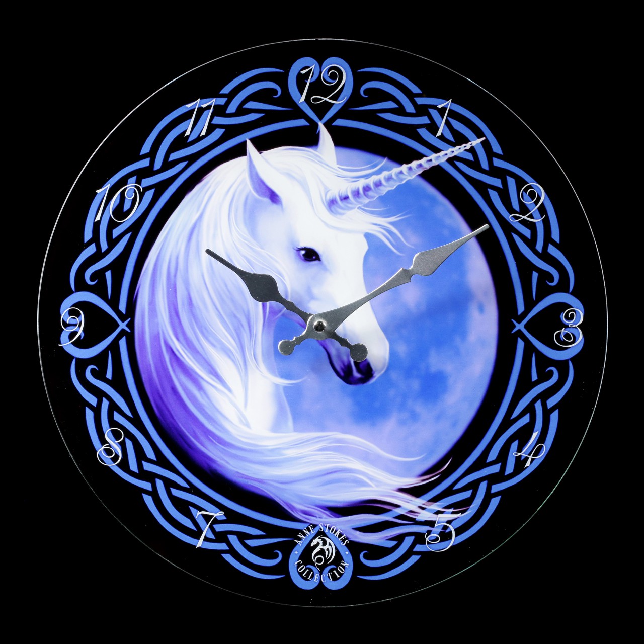 Glas Wanduhr mit Einhorn - Celtic Unicorn