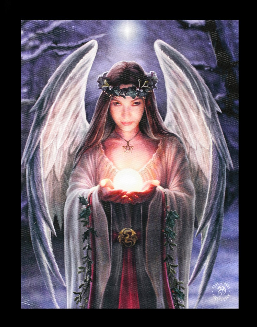 Small Canvas - Yule Angel by Anne Stokes