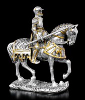 Kleine Ritter Figur auf Pferd mit Lanze