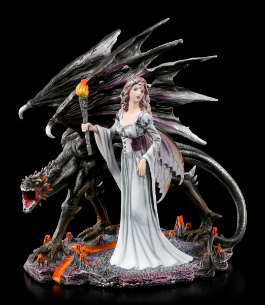Fairy with Black Dragon Figurine 