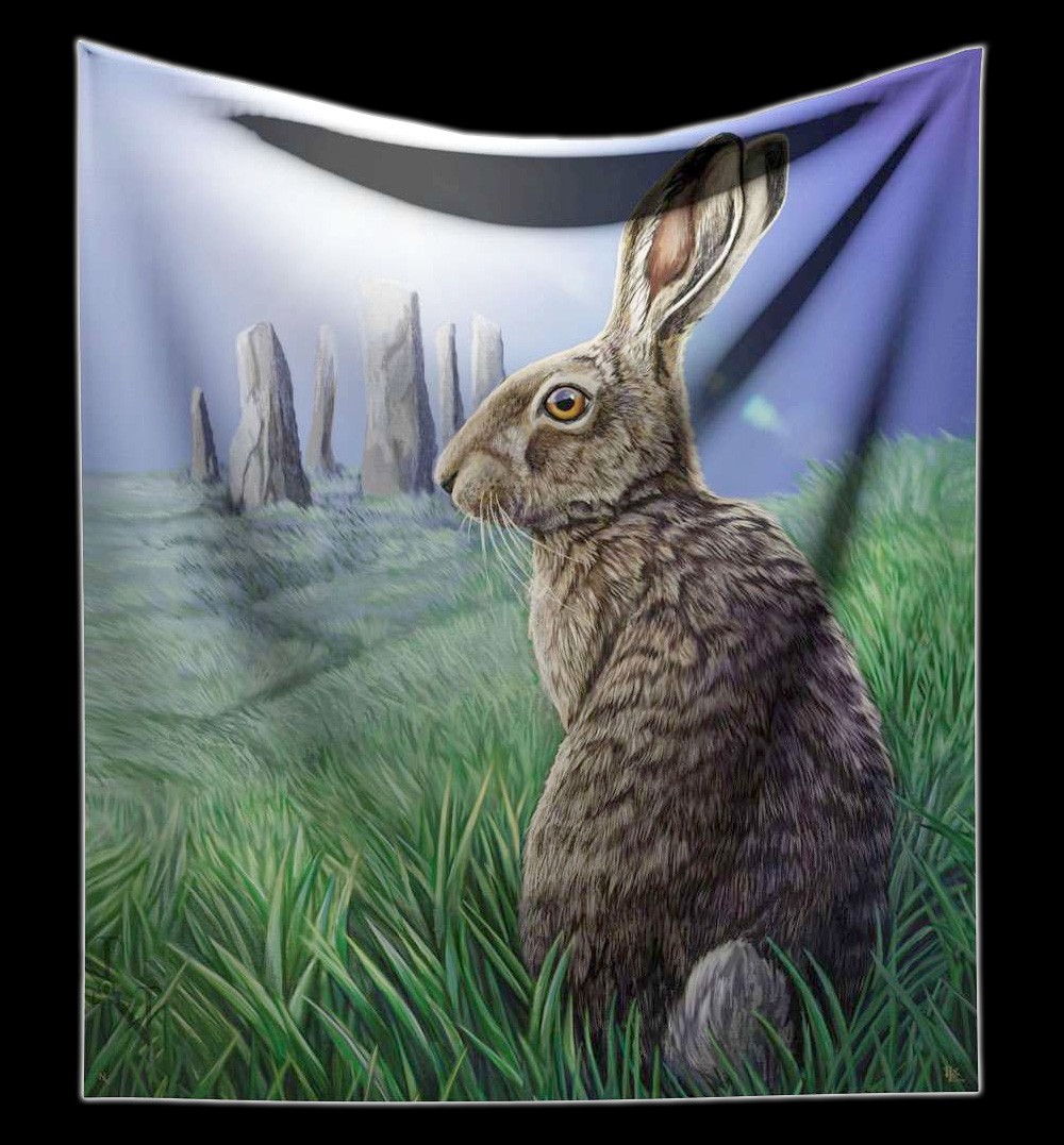 Fluffy Blanket Wiccan Hare - Solstice by Lisa Parker