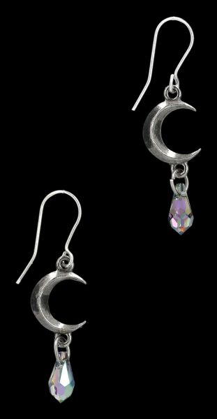 Crescent Moon Earrings - Crystal Tears of Moon